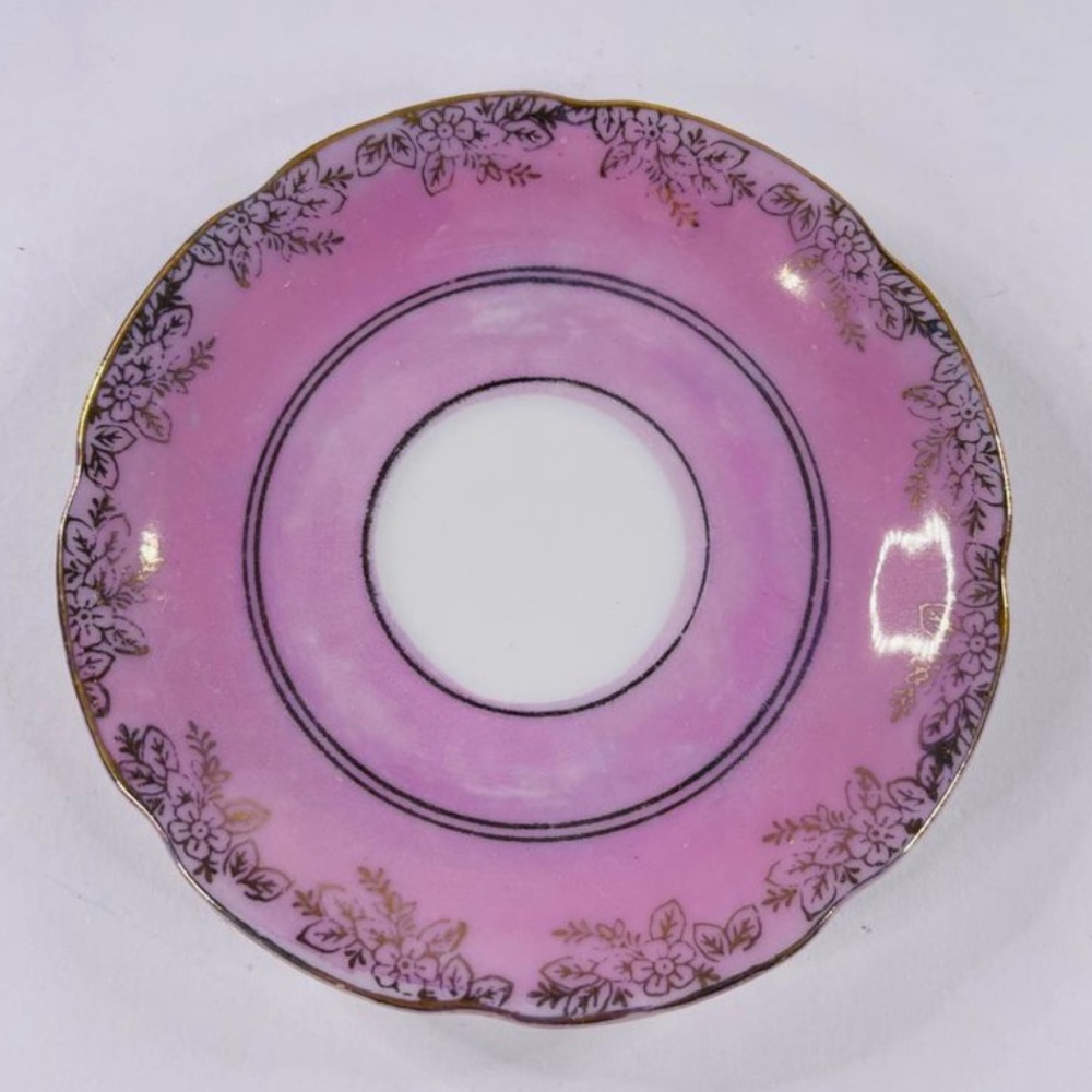 VTG Demitasse Fine China Pink Tea Cup & Saucer Dainty Gold Rim Floral Japan - Picture 3 of 11